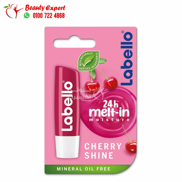 Labello lip balm cherry shine provides long-lasting moisture and intensive care for your lips