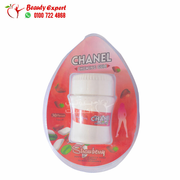 لبان شانيل للنساء لزيادة الرغبة برطمان 30 قطعة بطعم الفراولة chanel chewing gum