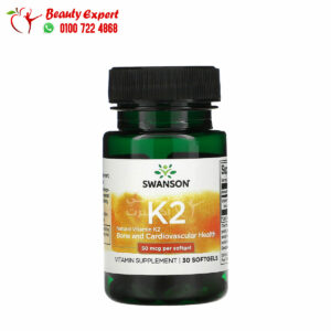 فيتامين k2 كبسولات لصحة العظام والأوعية الدموية 50 مكجم 30 كبسولة Natural Vitamin K2 Swanson