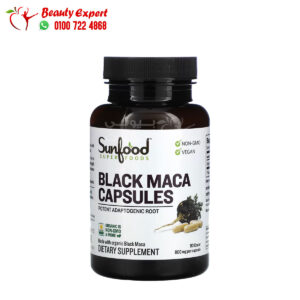 كبسولات بلاك ماكا لتحسين الصحة الجنسية صن فوود 800 ملجم 90 كبسولة Sunfood Black Maca