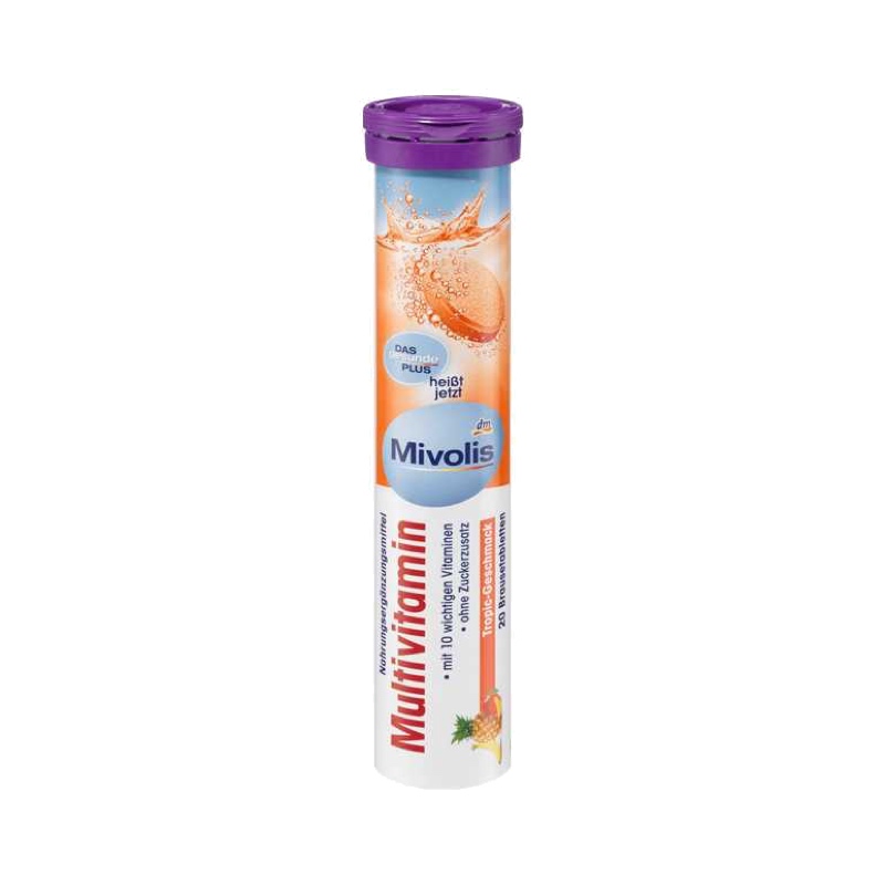 Mivolis multivitamin effervescent tablets 400 mg with a tropical flavor – 20 tablets