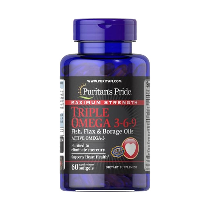 Puritan's pride omega 3 6 9 for heart and brain health promoter - 60 Capsules