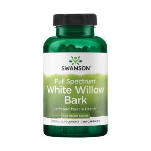 كبسولات لحاء الصفصاف الأبيض لصحة المفاصل والعضلات 400 مجم 90 كبسولة - Swanson Full Spectrum White Willow Bark 400 mg 90 Capsules