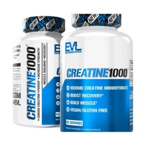 Evlution nutrition creatine 1000 capsules for lean muscle growth - 120 Veggie Capsules