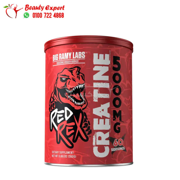 كرياتين مكمل غذائي ريد ريكس 5000 لبناء العضلات 300 جم Big Ramy Labs Red Rex Creatine (60Serv)