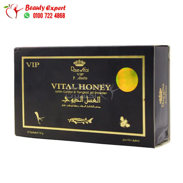 عسل الحيوي مدعم بالكافيار المجفف وعشبة تونكت علي 10 أظرف vital honey with caviar & tongkat ali powder